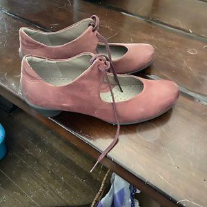 Rose colored Mary Jane shoes